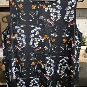 Mario Serrani Black Floral Tank Top